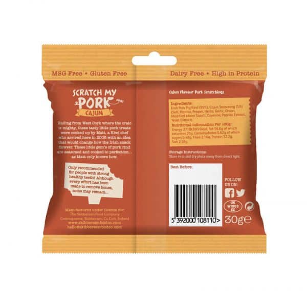 Scratch My Pork Cajun - Back of packaging