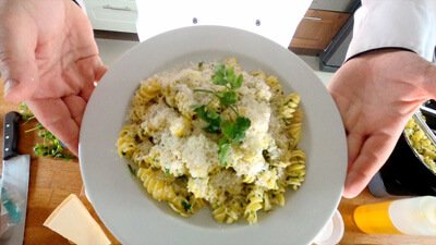 Garlic, Rapeseed Oil Pasta, Grated Parmesan and Chopped Parsley Recipe