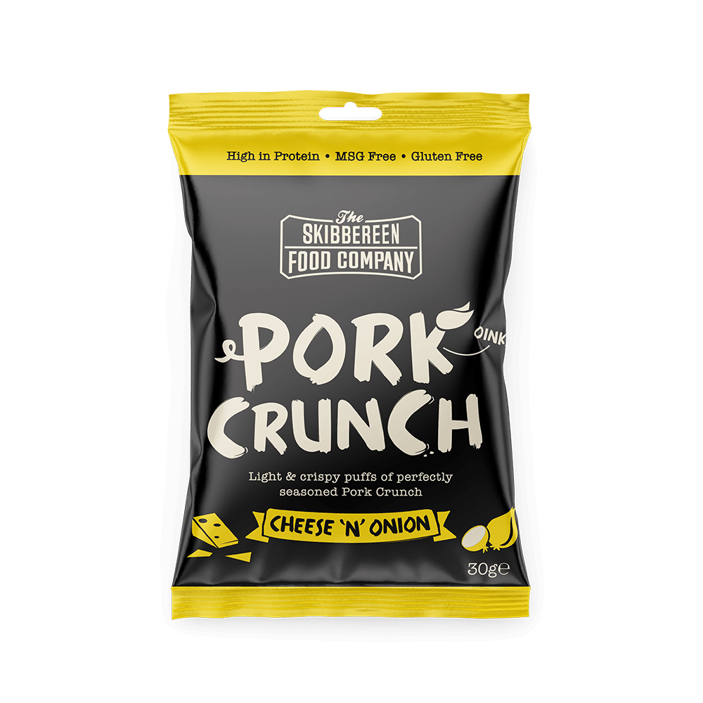 Pork Crunch Cheese and Onion - Front of packaging