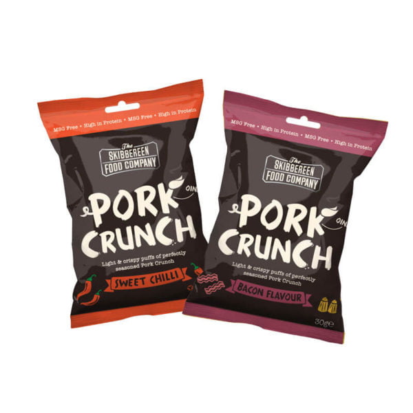 Photo of mixed pack of Pork Crunch snacks - Sweet Chilli and Bacon